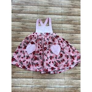 NWT Smocked Sweets Valentine Corduroy Jumper with Heart Pockets 2/3